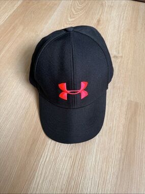 Under Armour Black Baseball Cap with Bright Red Logo
